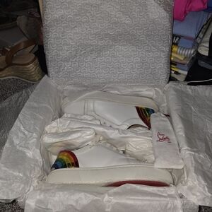 Christian Louboutin Arkenspeed Rainbow Leather Women Sneakers Size 37.5EU/7.5US
